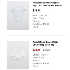 NWT Aerie Ribbed Banded Scoop & V Crossover Cheeky Bikini